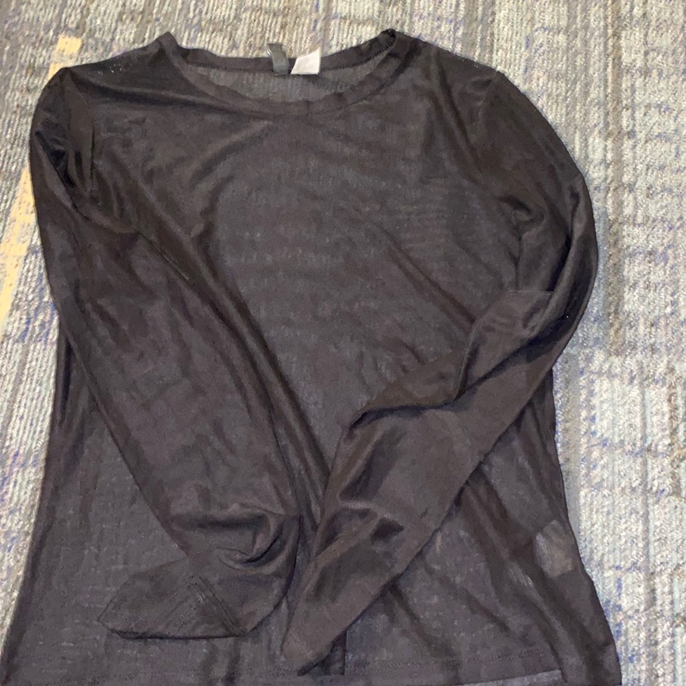 Sheer black long sleeve top
